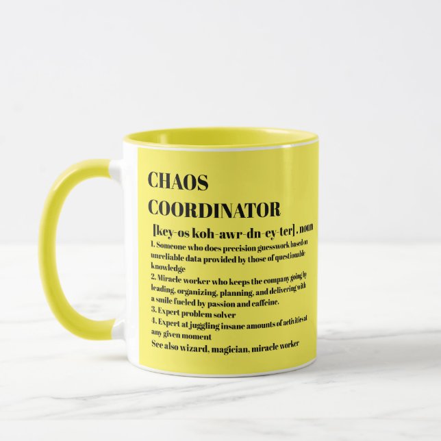 Chaos Coordinator Definition Photo Office Coworker Mug (Left)