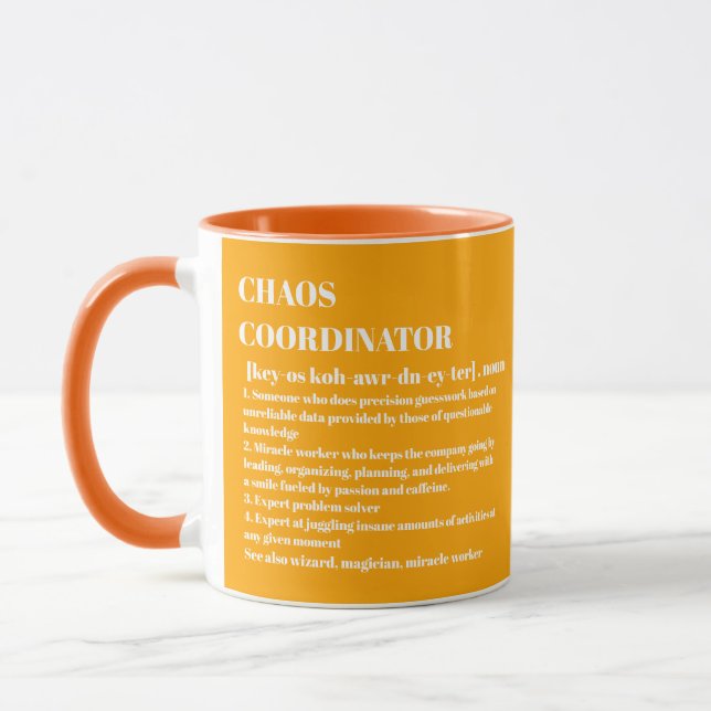 Chaos Coordinator Definition Photo Office Coworker Mug (Left)