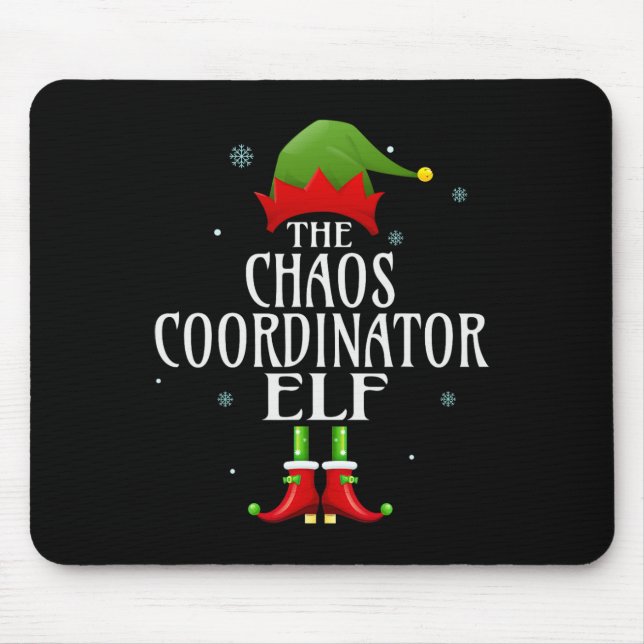 Chaos Coordinator Elf Xmas Groupe Matching Pajama  Mouse Mat (Front)