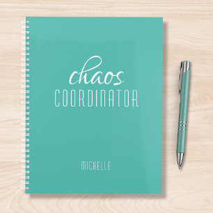 Chaos Coordinator Green Personalised Name Planner