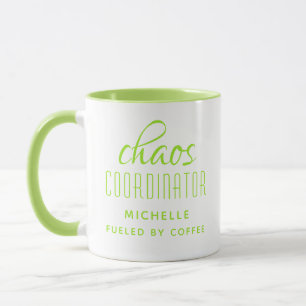 Chaos Coordinator Green Typography Personalised Mug