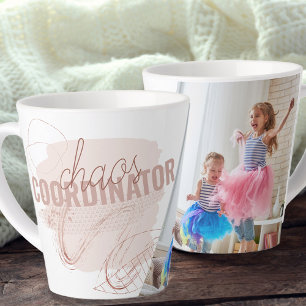 Chaos Coordinator Kids Photo Abstract Latte Mug