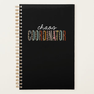 Chaos Coordinator Leopard Print Funny Gift Planner