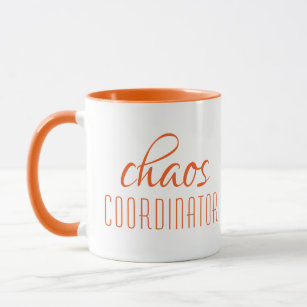 Chaos Coordinator Modern Orange Script Mug