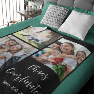 Chaos Coordinator mum 3 photo year Fleece Blanket