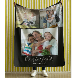 Chaos Coordinator mum 3 photo year Fleece Blanket