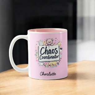 Chaos Coordinator Mum Life Funny Mother's Day Two-Tone Coffee Mug