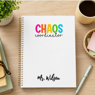 Chaos Coordinator Notebook – Funny Teacher Quote Planner