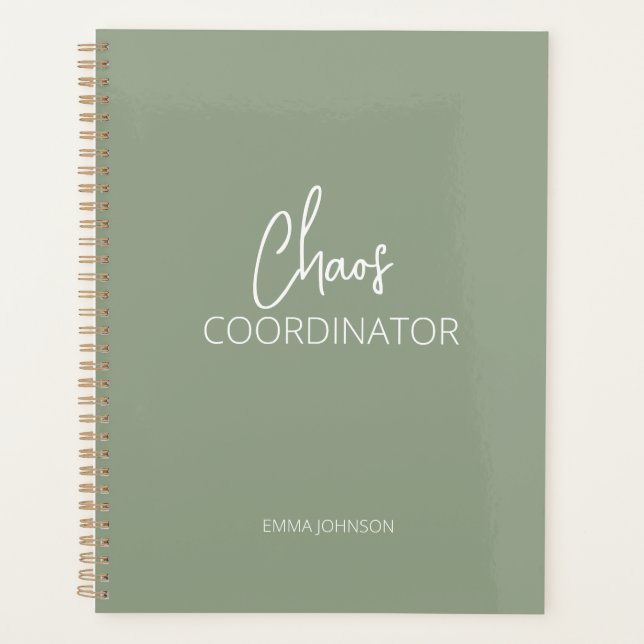 Chaos Coordinator | Olive Green Planner (Front)