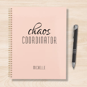 Chaos Coordinator Peach Personalised Name Planner