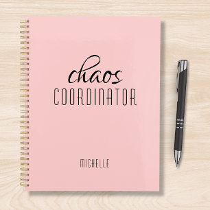 Chaos Coordinator Pink Personalised Name Planner