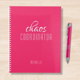 Chaos Coordinator Pink Personalised Name Planner