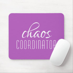 Chaos Coordinator Purple Typographic Tex Mouse Mat