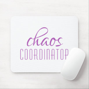 Chaos Coordinator Purple Typographic Text Mouse Mat