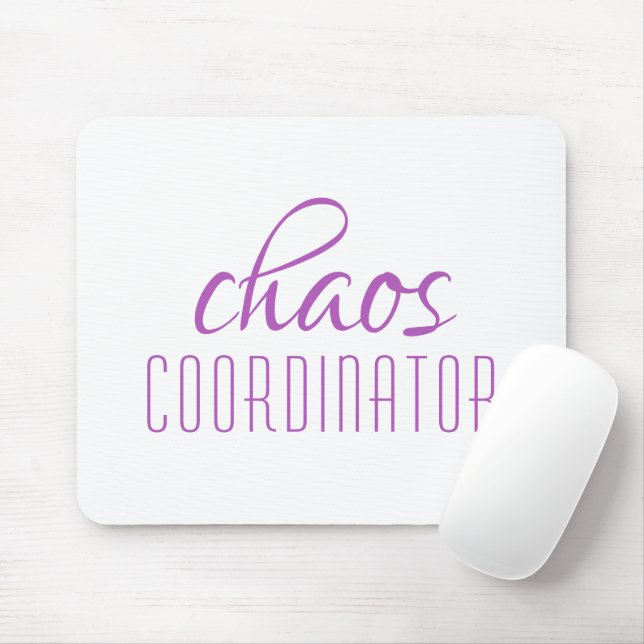Chaos Coordinator Purple Typographic Text Mouse Mat (With Mouse)