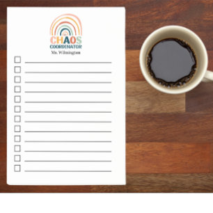 Chaos Coordinator retro boho rainbow personalised Post-it Notes