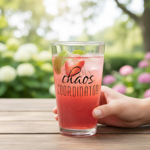 Chaos Coordinator Teacher Boss Gift Glass