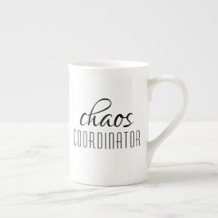 Chaos Coordinator Typographic Text Bone China Mug