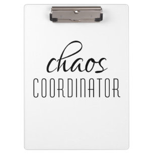 Chaos Coordinator Typographic Text Clipboard