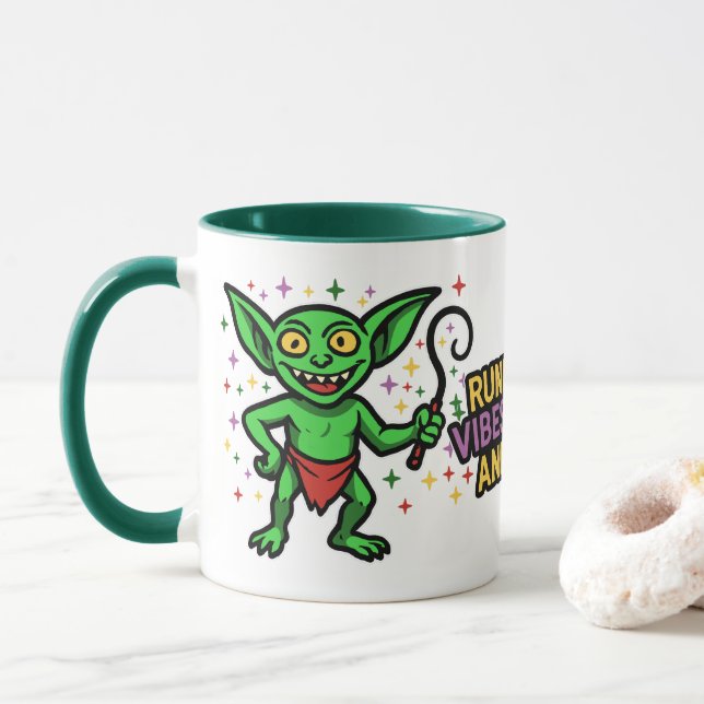 Chaos Gremlin: cute whip-wielding chaos Mug (With Donut)