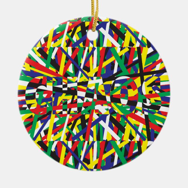 Chaos, in Primaries Ceramic Tree Decoration (Front)