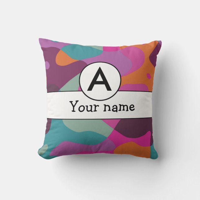 Chaos in retro colours cushion (Front)