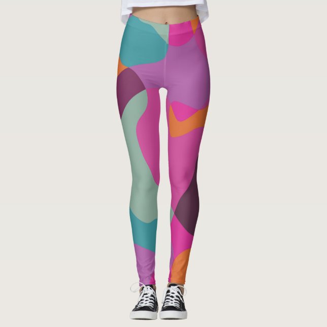 Chaos in retro colours leggings (Front)