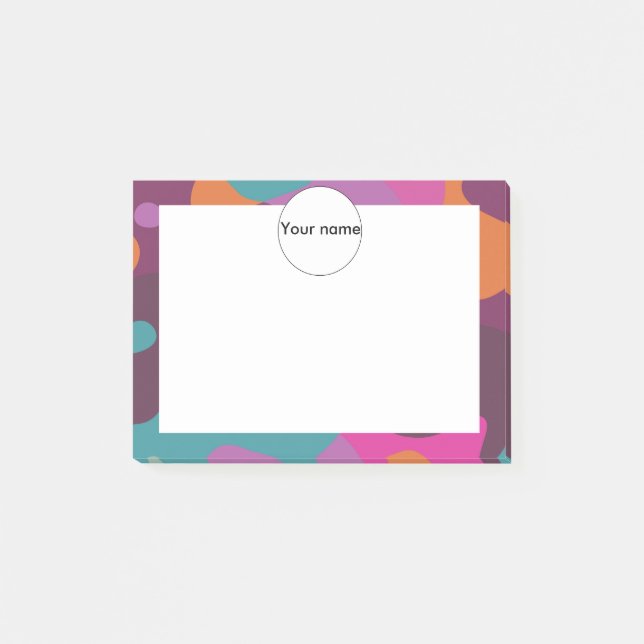 Chaos in retro colours post-it notes (Front)