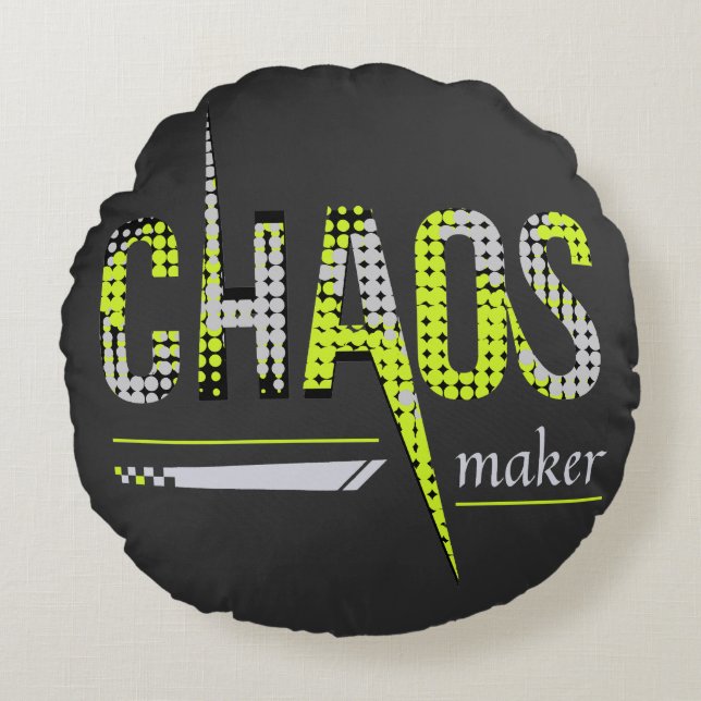 Chaos Maker Funny Round Cushion (Front)