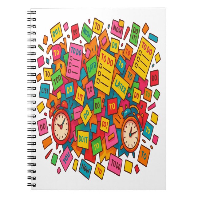 Chaos of To-Do's: Colourful Task Storm Notebook (Front)
