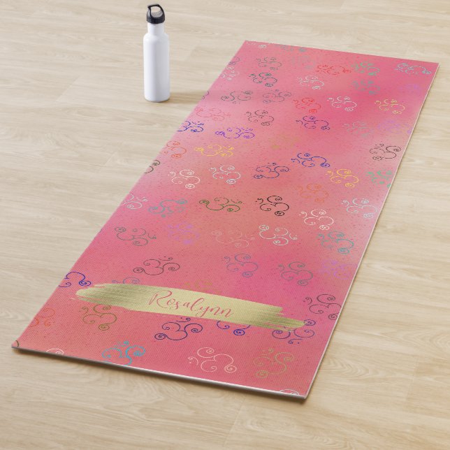 Chaos OMs | Red Ombre, Pretty Om Yoga Mat (In Situ)