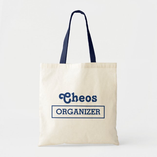 Chaos Organiser Minimalistic fun Typography Design Tote Bag (Front)