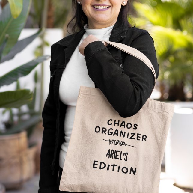 Chaos Organizer Personalised Funny Quirky Gift Tote Bag (Shop Now and Personalize Yours Today!)