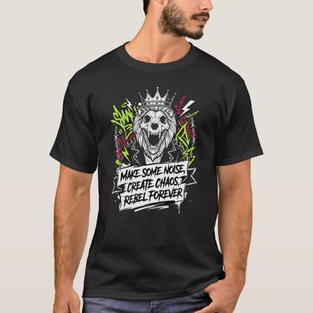Chaos Rebel King Streetwear Graphic T-Shirt – Punk (Front)