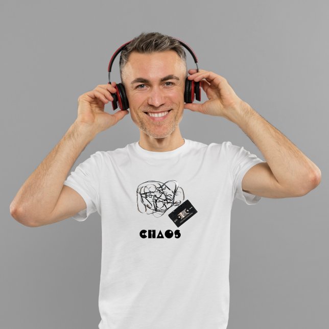 "Chaos" Retro Audio Tape Cassette Vintage T-Shirt (Music.)
