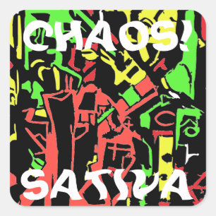 CHAOS SATIVA SQUARE STICKER