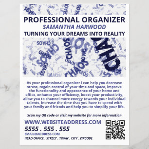 Chaos Slogan Design, Professional Organiser Flyer