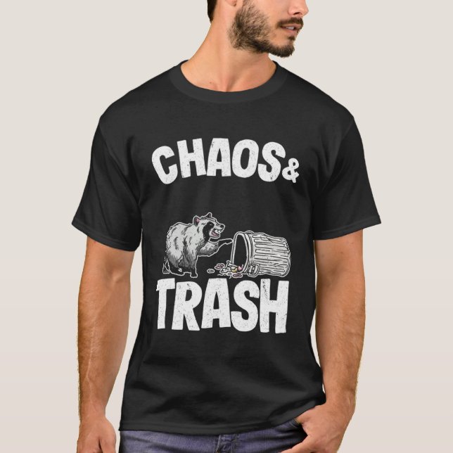 Chaos & Trash Garbage Panda Funny Raccoon 8 T-Shirt (Front)