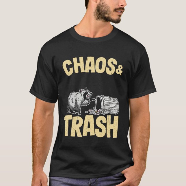 Chaos & Trash Garbage Panda  Raccoon T-Shirt (Front)