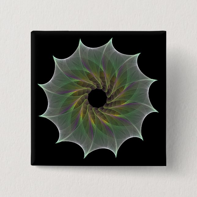 chaotic attraction 15 cm square badge (Front)