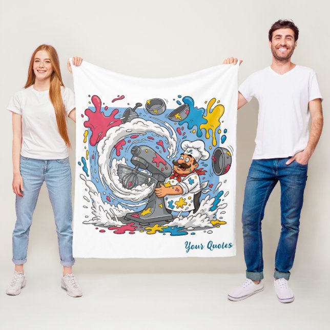 Chaotic Chef With Exploding Mixer Fleece Blanket (In Situ)