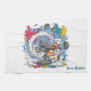 Chaotic Chef With Exploding Mixer Tea Towel