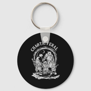 Chaotic Feral Funny Rpg Party Fantasy Animal Meme Key Ring