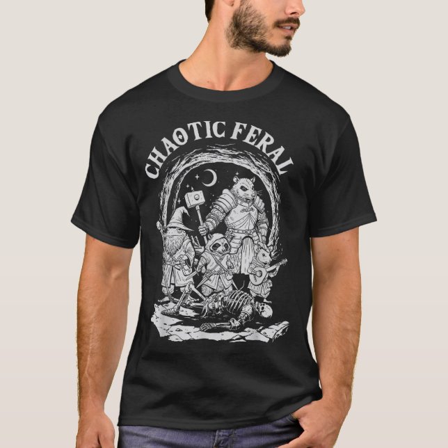 Chaotic Feral Funny Rpg Party Fantasy Animal Meme  T-Shirt (Front)
