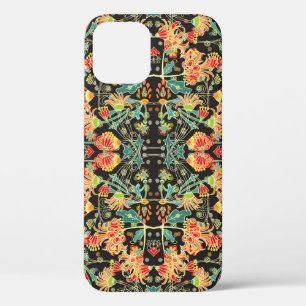 Chaotic floral: vintage abstract pattern. iPhone 12 case