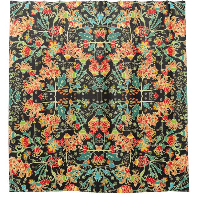 Chaotic floral: vintage abstract pattern. shower curtain (Front)