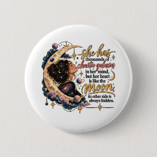 Chaotic Galaxies In Her Mind Celestial Moon 6 Cm Round Badge