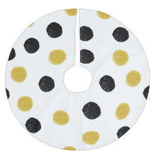 Chaotic Gold Dots: Vintage Splash. Brushed Polyester Tree Skirt
