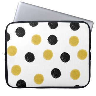 Chaotic Gold Dots: Vintage Splash. Laptop Sleeve