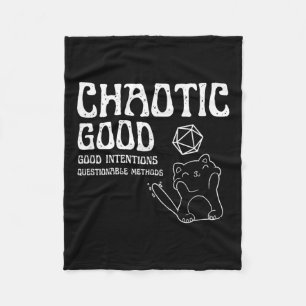 Chaotic Good Cat Good Intentions Questionable Ods Fleece Blanket